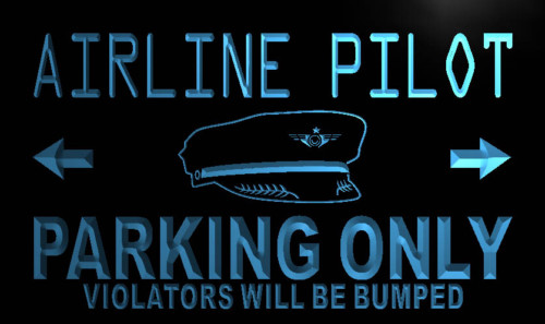 Airline Pilot Parking Only Neon Light Sign